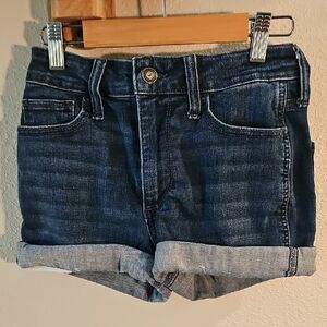 Hollister Blue Jean Shorts with Cuffed Hem and Relaxed Fit